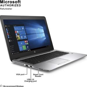 HP Elitebook 850 G3 15.6 HD, Core i5-6300U 2.4GHz, 16GB RAM, 512GB Solid State Drive, Windows 10 Pro 64Bit (Renewed)