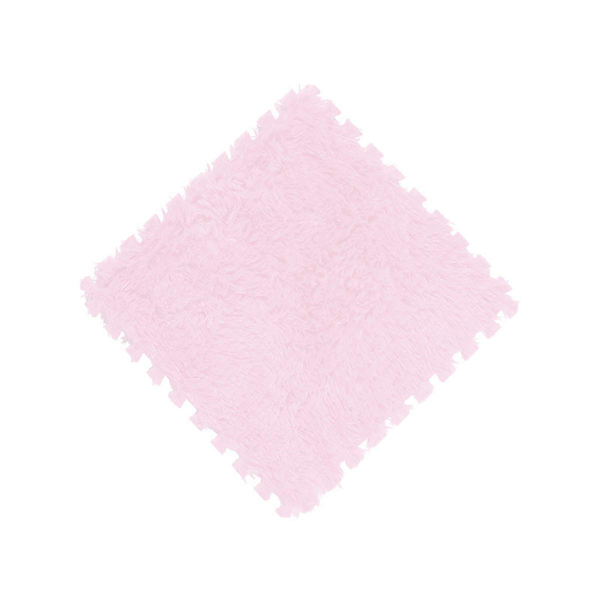 LKXHarleya 16pcs Interlocking Foam Mats, Fluffy Carpet Tiles Plush Area Rug Interlocking Floor Tiles Soft Floor Mats, Pink