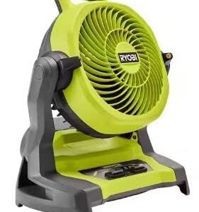 Ryobi ONE+ 18V Cordless 7-1/2 in. Bucket Top Misting Fan (Tool Only, Battery and Charger NOT Included), Yellow/Black, Medium, (PCL851B)