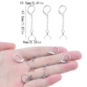 20pcs Stainless Steel Leverback Earring Hooks Hypoallergenic Ear Wires Earring Hooks with Beaded Chains Pinch Bail Clasps for DIY Earrings Jewelry Making Findings