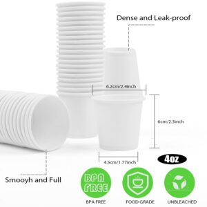 Paper Cups,300 Pack 4 Oz Disposable Paper Cups Paper Coffee Cups,White Hot Cups Yogurt Cups,Test Cups for Coffee, Tea or Hot Chocolate (4 OZ)