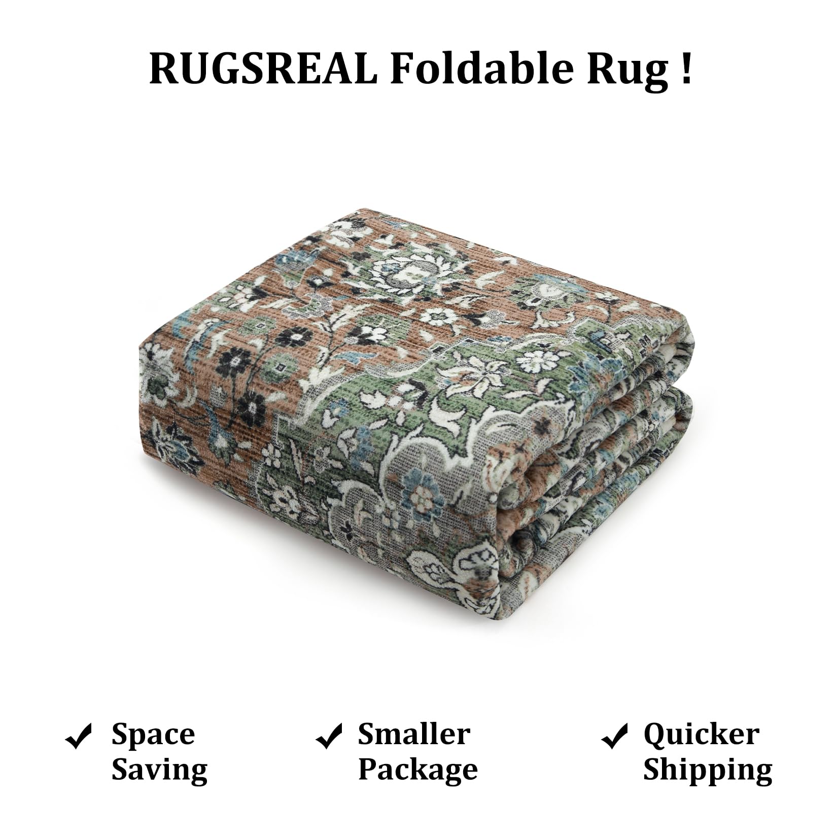 RUGSREAL 8x10 Area Rug Oriental Medallion Living Room Rug Machine Washable Throw Rug Stain & Water Resistant Washable Rug Non-Shedding Indoor Floor Cover for Bedroom Dining Room, Green, 8x10 Feet