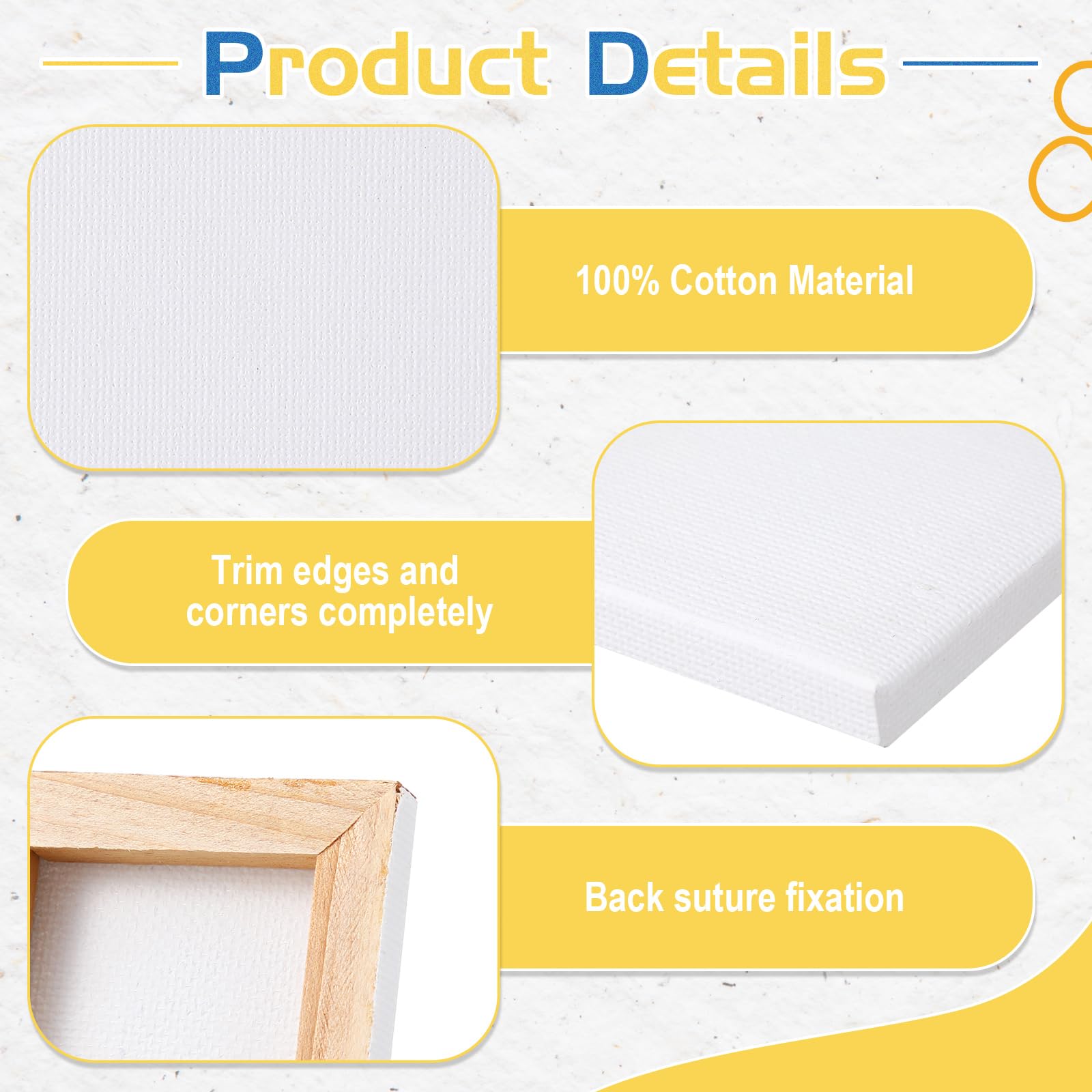 Mini Canvas Panels Small Stretched Canvas Blank Canvas Boards for Painting Square Canvases for Painting Teenagers Art Kids Craft Oil Acrylics (100 pcs,2 x 2 Inch)