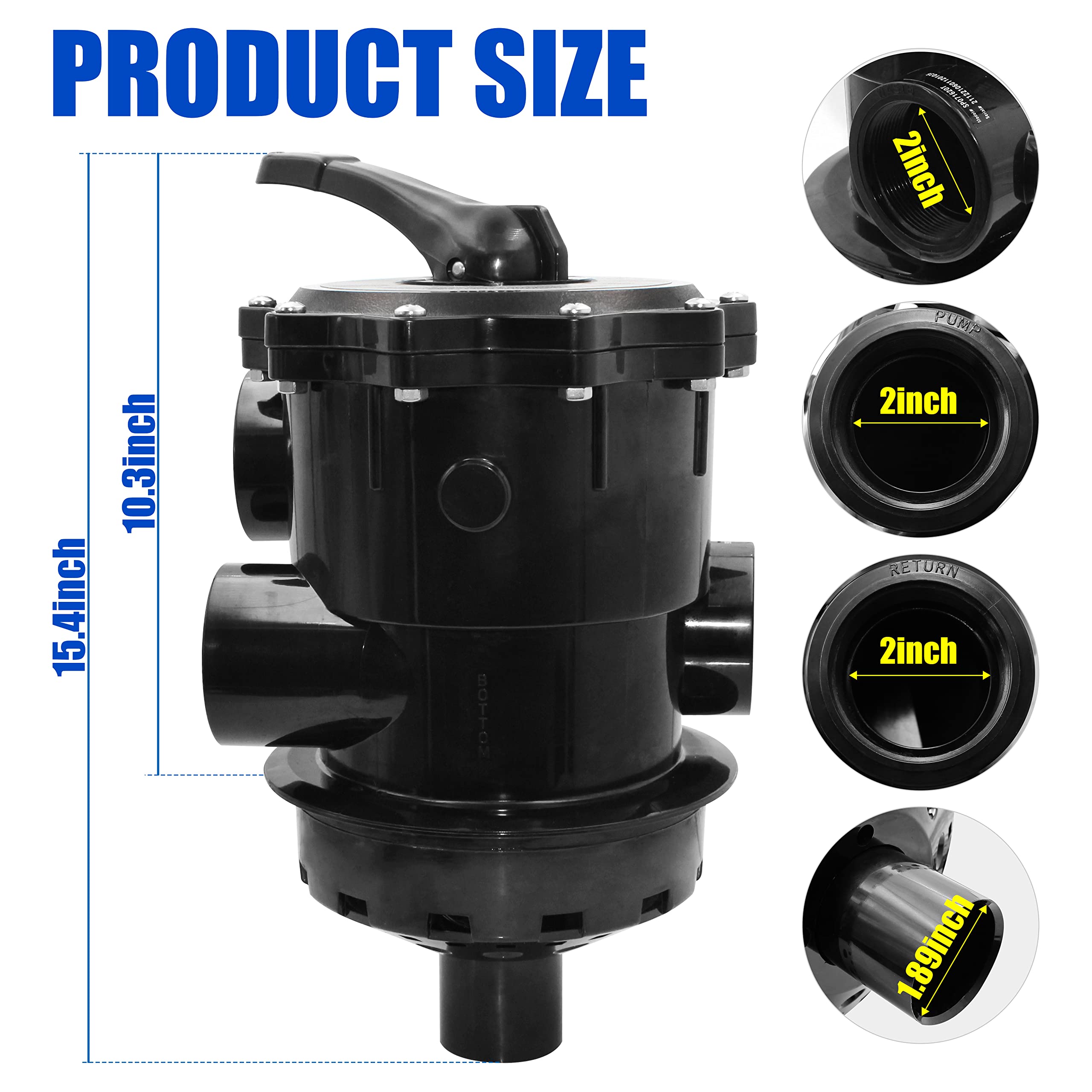 LEJUN 2 Inch SP071620T Control Valve with Clamp Compatible with Hayward Pro Series Sand Filter S310T2, S270T2, S310T2, S360T2