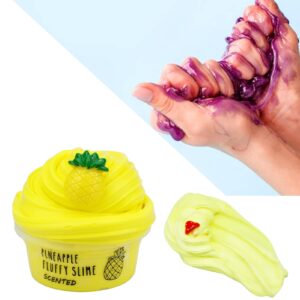 Butter Slime Kit, 1 Pack 60ml Slime Sludge Toy with Charm Fruits Scented Stress Relief Sensory Toy B Slime