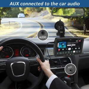 Portable Car Stereo with Wireless Carplay and Android Auto - 7" Touchscreen Car Radio with Mirror Link: Support Bluetooth |USB | AUX | TF (with12 V Camera)