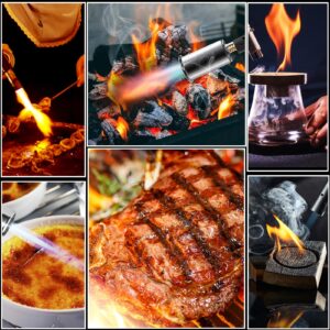 Powerful Grill & Cooking Torch, BBQ Torch Propane, Kitchen Blow Torch Gun, Grill Torch Fire Gun Culinary Kitchen Grilling Tool Adjustable Flamethrower Fire Gun for Searing Steak & Creme Brulee, BBQ