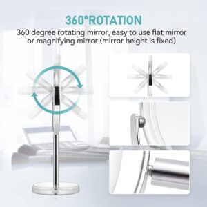 MIYADIVA 20X Magnifying Makeup Mirror,Double Sided 1X & 20X Magnifying Mirror with Stand,Tabletop Magnified Vanity Mirror with 360°Rotation for Bathroom or Bedroom 8 Inch