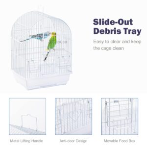 Capuca Small Bird Travel Cage - Lightweight Small Birds Starter Kit with Birdcages and Accessories Great for Parakeets Lovebirds Parrotlets Finches Canaries