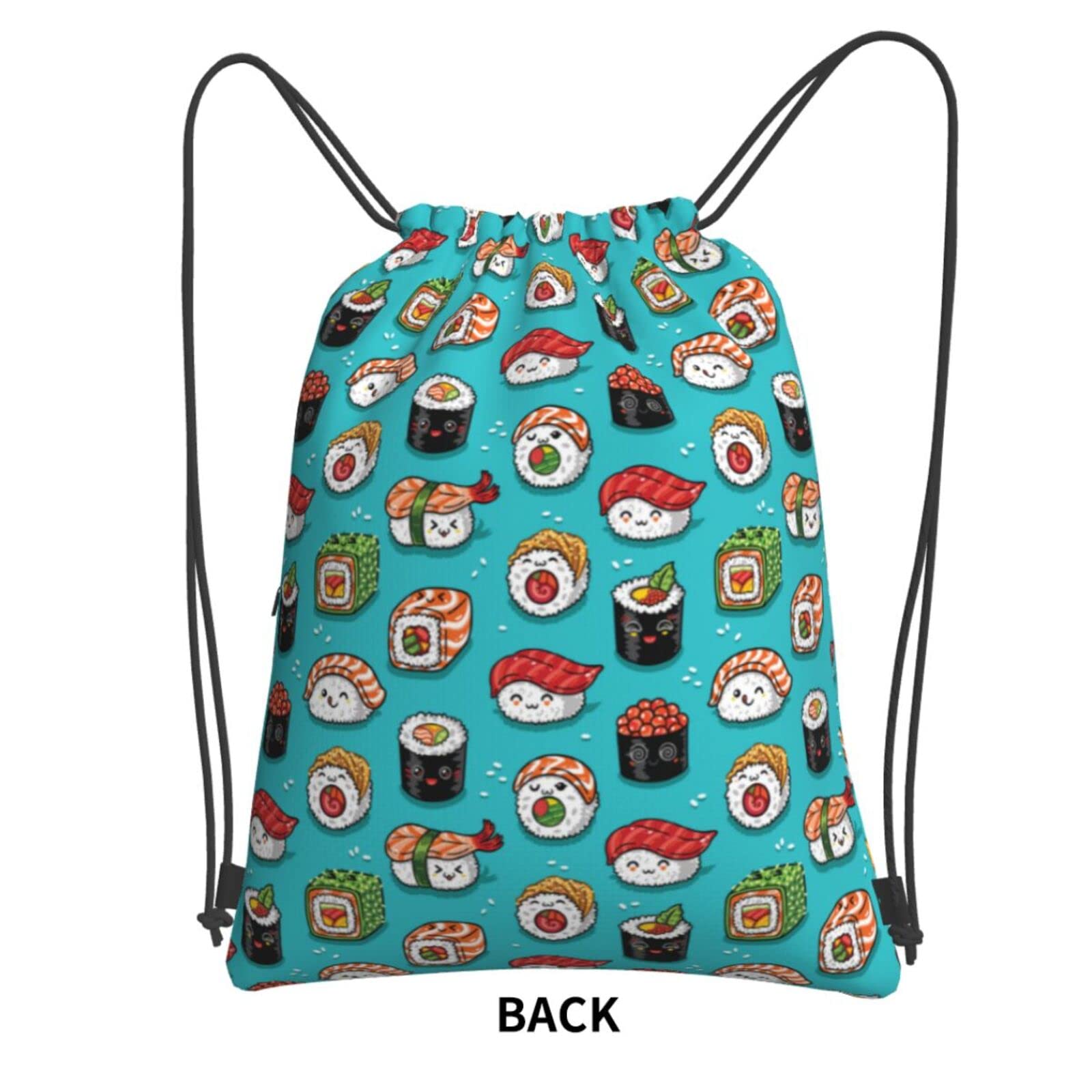 Famame Funny Food Sushi Drawstring Backpack String Bag Sackpack For Gym Shopping Beach Sport Yoga