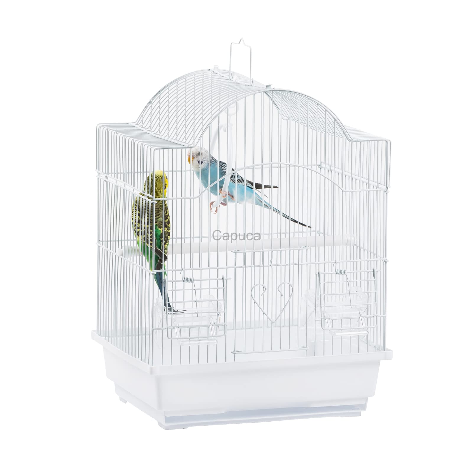 Capuca Small Bird Travel Cage-Lightweight Small Birds Starter Kit with Birdcages and Accessories Great for Parakeets Lovebirds Parrotlets Finches Canaries Removable Plastic Tray Include