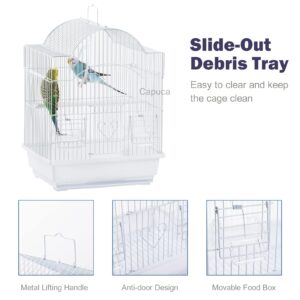 Capuca Small Bird Travel Cage-Lightweight Small Birds Starter Kit with Birdcages and Accessories Great for Parakeets Lovebirds Parrotlets Finches Canaries Removable Plastic Tray Include