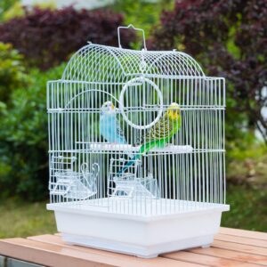 Capuca Small Bird Travel Cage-Lightweight Small Birds Starter Kit with Birdcages and Accessories Great for Parakeets Lovebirds Parrotlets Finches Canaries Removable Plastic Tray Include