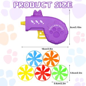 Sumind 18 Pieces Cat Fetch Tracking Interactive Toys with 5 Colors Flying Propellers for Indoor PET Cat Kitty Training Chasing (Purple, Cat)