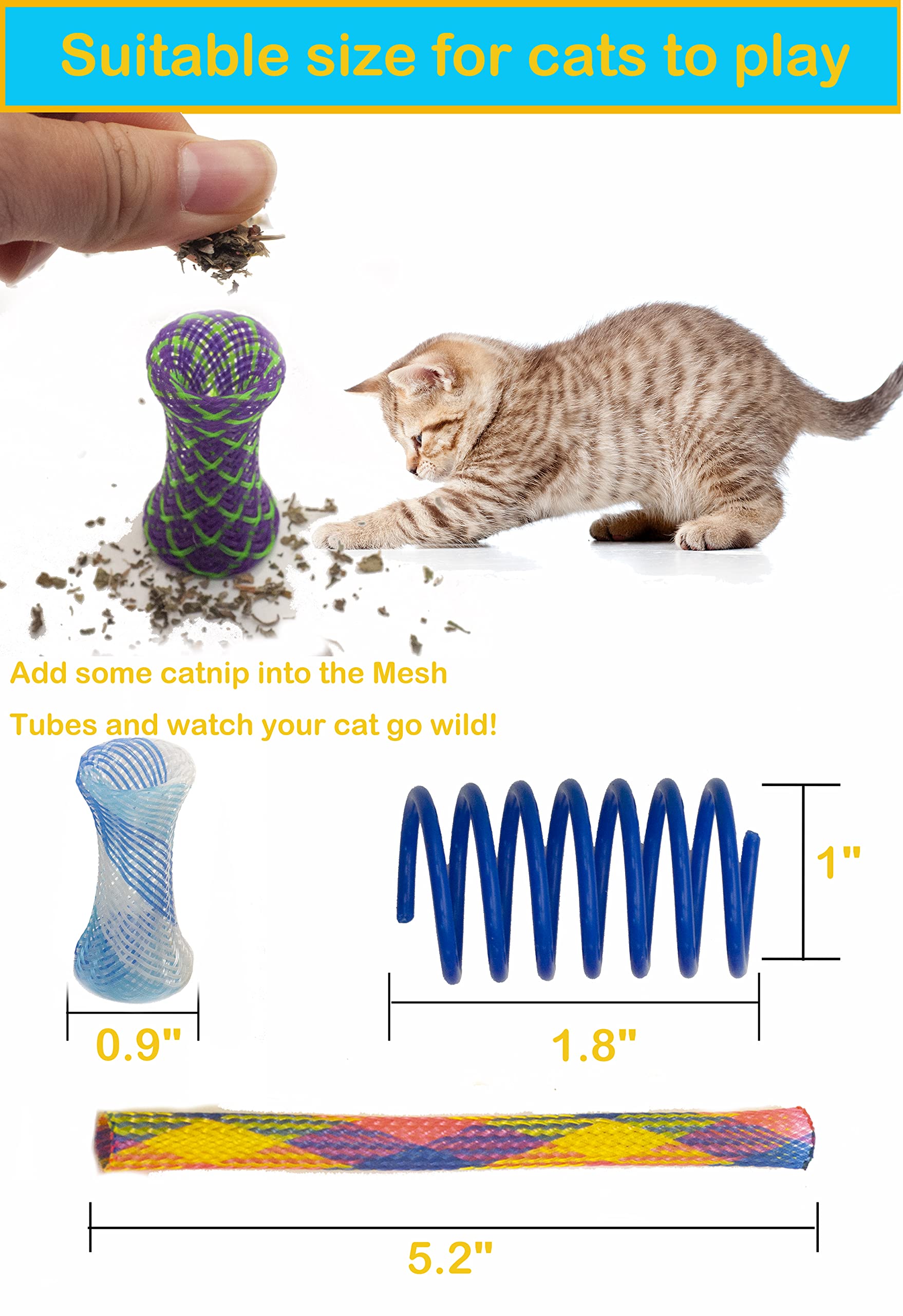 Fashion's Talk Cat Toys 50 Pcs for Indoor Cats,Interactive Door Hanging Mice Feather Toy Cat Spring Toy Cat Wand Catnip Crinkle Balls Silvervine Sticks Balls Kitten Toys Bulk