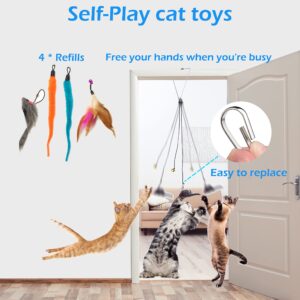 Fashion's Talk Cat Toys 50 Pcs for Indoor Cats,Interactive Door Hanging Mice Feather Toy Cat Spring Toy Cat Wand Catnip Crinkle Balls Silvervine Sticks Balls Kitten Toys Bulk