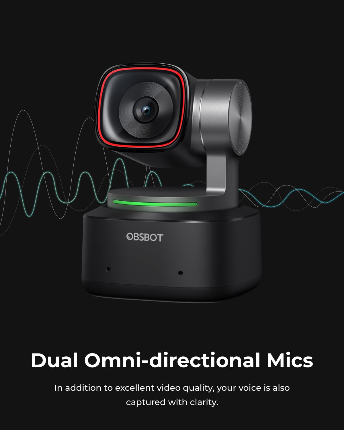 OBSBOT Tiny 2 Webcam 4K Voice Control PTZ, AI Tracking Multi-Mode & Auto Focus, Web Camera with 1/1.5" Sensor, Gesture Control, 60 FPS, HDR Light Correction, Webcam for PC, Streaming, Meeting, etc.