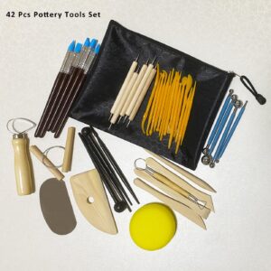 TORISING Air Dry Clay 10 LBs with 42 Pcs set Pottery Clay Tools Set for Hand Modeling and Throwing, Non-Toxic (Gray & Kit)