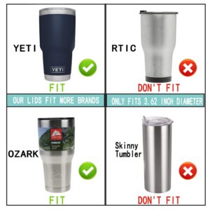 2 Pcs Replacement Lids for 30oz Stainless Steel Tumbler Travel Cup, Tumbler Lids Fits Of 3.62 INCH Yeti Rambler, Ozark Trail, Rtic…