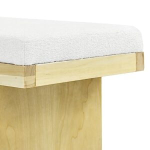 Niccae Padded Bedroom Bench, Made of Sturdy Rubber Wood, Linen Sponge, Perfect for Modern Living Rooms, Bedrooms, and Corridors (beige)