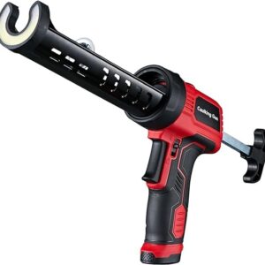 MARSOSAUR Caulk Gun, Electric Dripless Caulking Gun with 300KG Thrust, Cordless Silicone Tool Gun with Constant Flow Tech, Lightweight 10oz Caulk Guns with LED Light