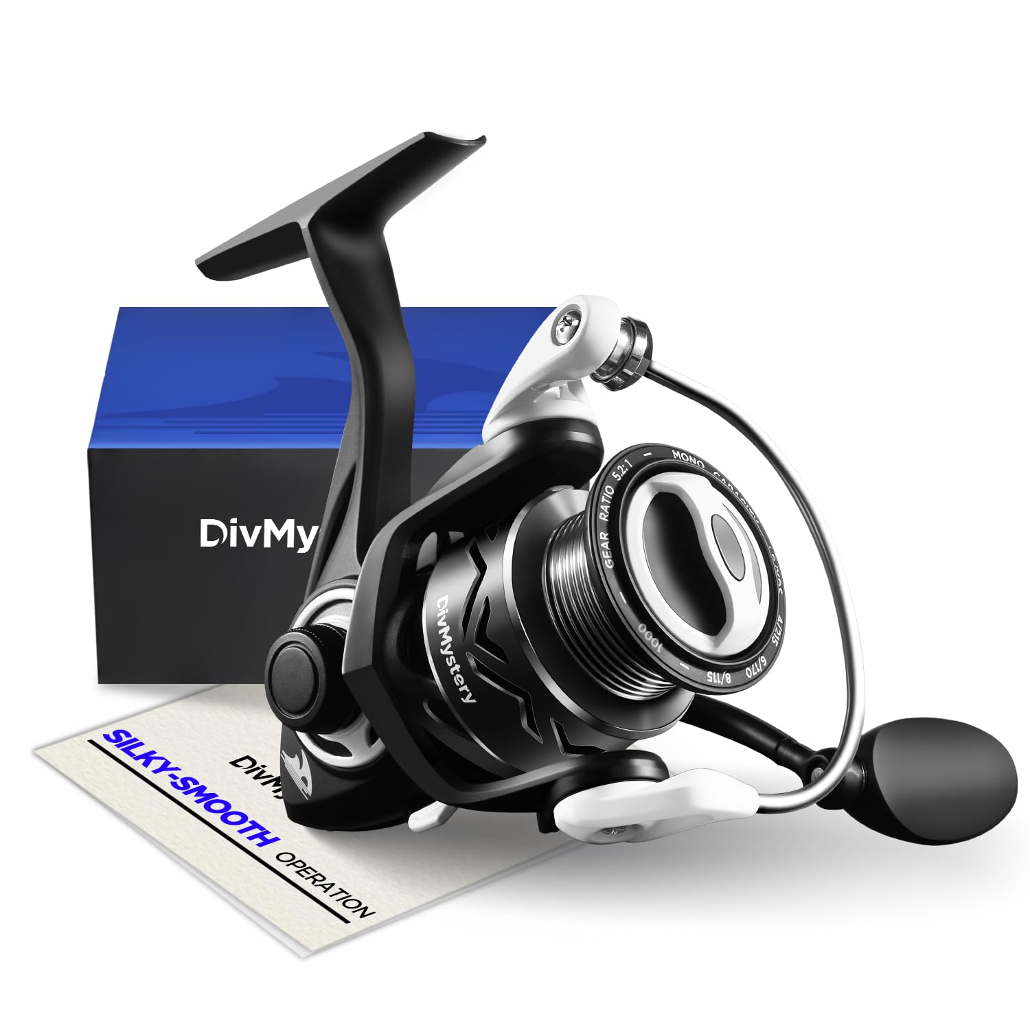 Divmystery Spinning Reel with 9+1 BB | Basic Series, Reinforced Durable Composite Frame, Lightweight & Ultra Smooth, 1000/2000/3000/4000/5000 Size | Fishing Reels for Freshwater