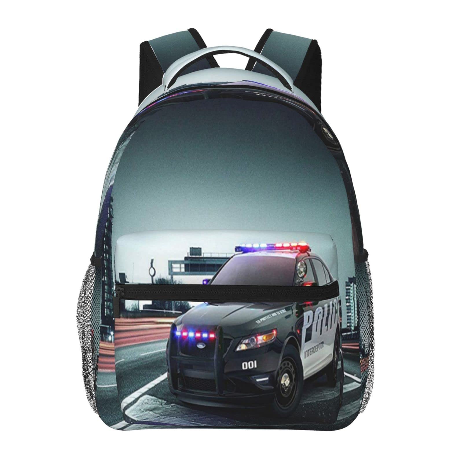 Backpack City Police Car Travel Laptop Backpacks College Ruckasck Daypack School Bag for Boys Girls Teenager Men Women