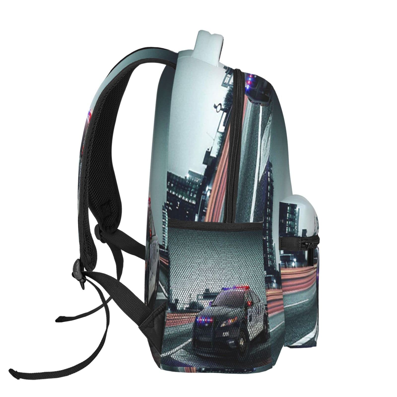 Backpack City Police Car Travel Laptop Backpacks College Ruckasck Daypack School Bag for Boys Girls Teenager Men Women