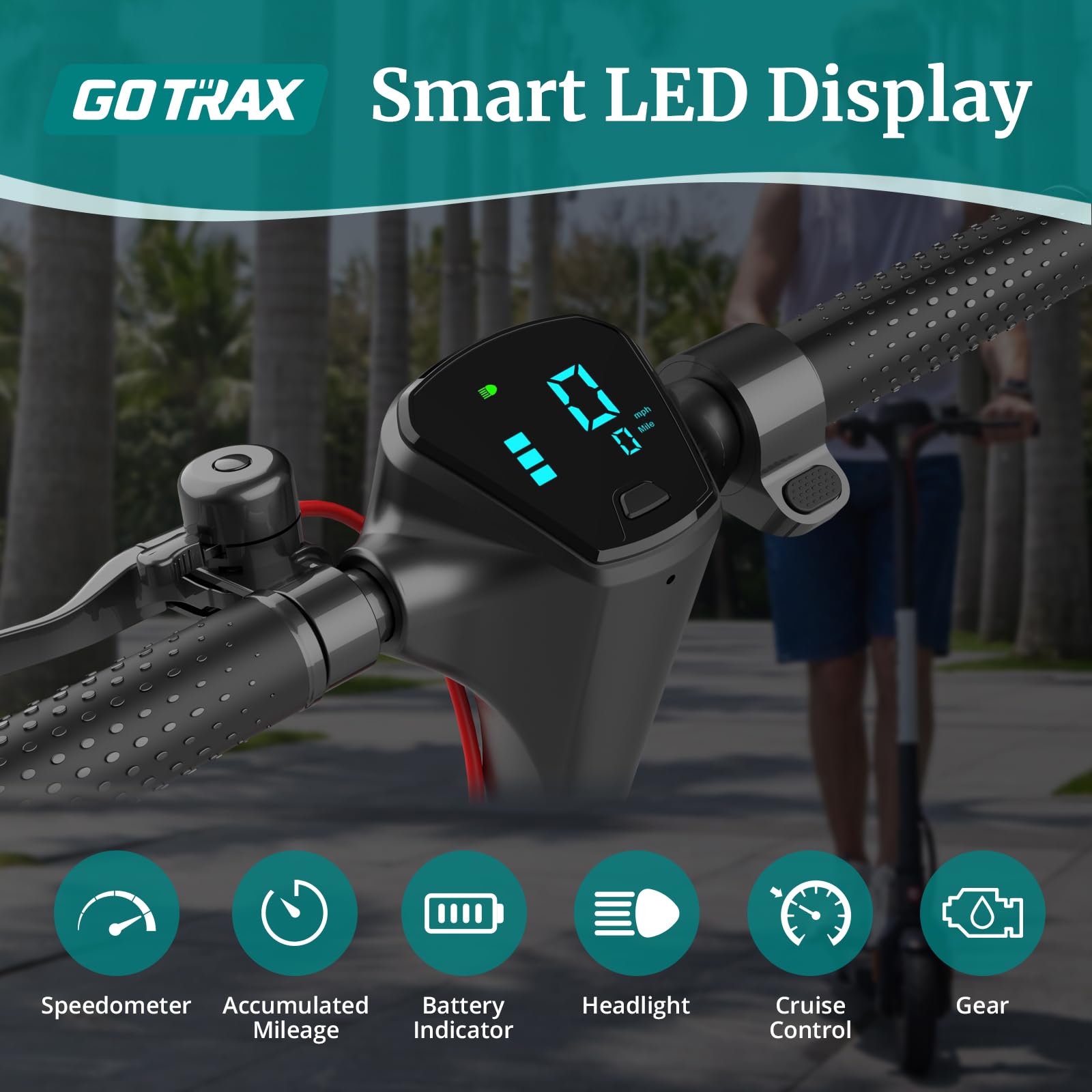 Gotrax APEX MAX Electric Scooter, 8.5" Pneumatic Tires, Max 19 Mile and 18Mph 350W Motor with Rear Single Shock, Bright Headlight and Taillight and Cruise Control, Foldable Escooter for Adult