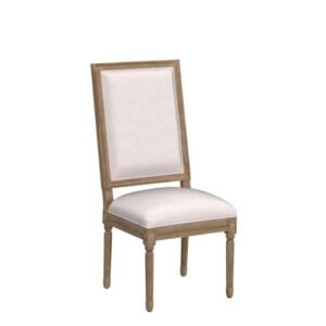 Furniliving French Country Dining Chairs Set of 2, Upholstered Dining Room Chairs with Back Farmhouse Kitchen Chairs for Living Room, Kitchen, Restaurant (Beige-Square)