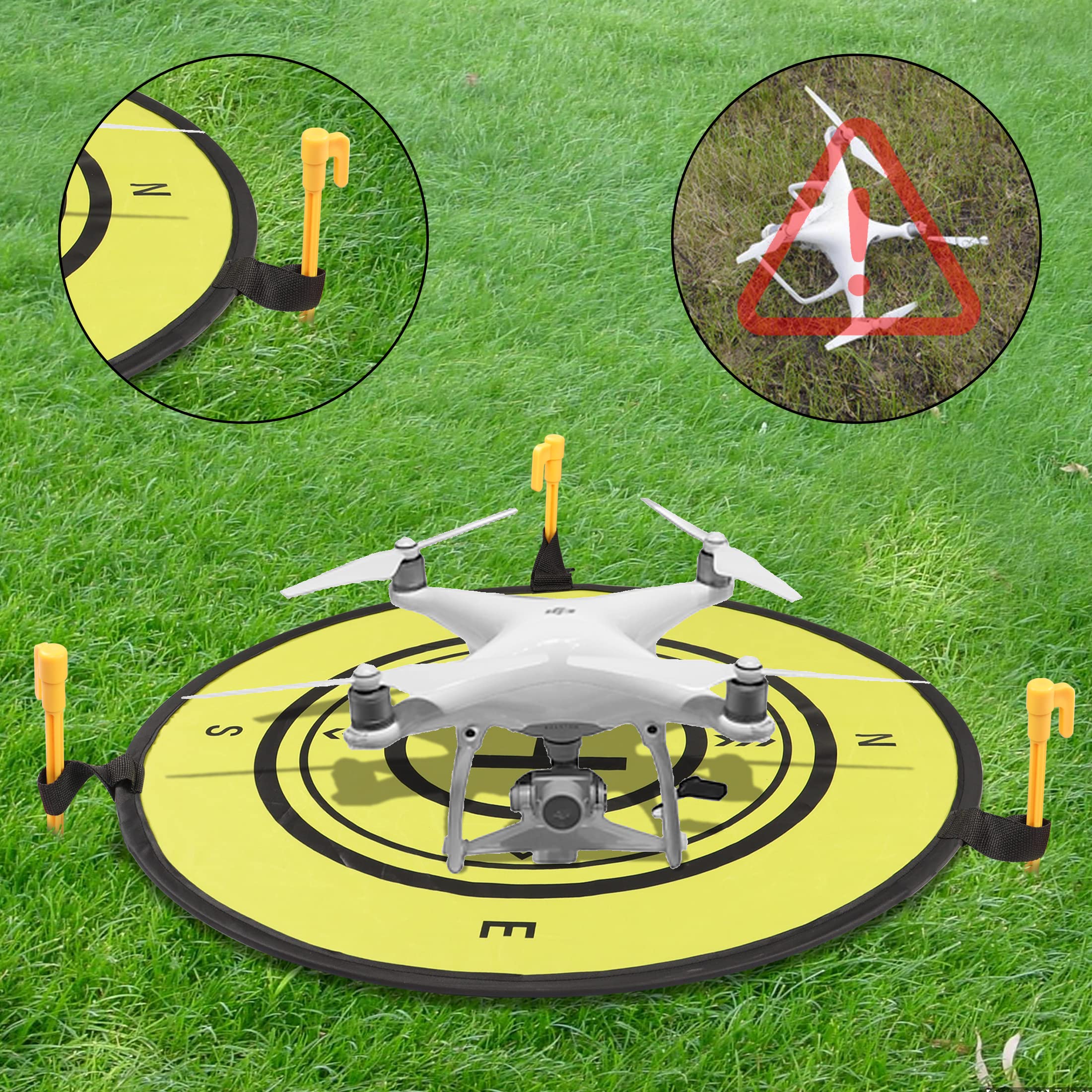 YAODHAOD Drone Landing Pad,54CM （21in）Universal Portable Luminous Waterproof Foldable Helipad for DJI Air 2S/Mavic Mini 2/Mavic Air 2/Mavic 2 Pro/Zoom/FIMI X8SE/DJI FPV Drone