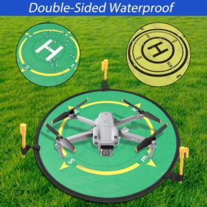 YAODHAOD Drone Landing Pad,54CM （21in）Universal Portable Luminous Waterproof Foldable Helipad for DJI Air 2S/Mavic Mini 2/Mavic Air 2/Mavic 2 Pro/Zoom/FIMI X8SE/DJI FPV Drone