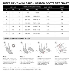 HISEA Men's Rubber Boots Ankle Rain Boots Waterproof Outdoor Mud Bootie for Lawn and Garden