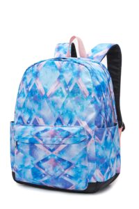 bluefairy middle school backpacks for girls teens ages 8-10 galaxy backpack high school bags padded straps large book bag bookbag for teenagers blue 17"