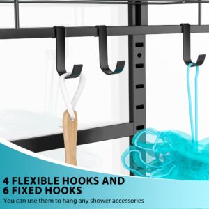 Moforoco Over The Door Shower Caddy, Hanging Shower Organizer Storage, 4-Tier Black Over The Door Pantry Organizer for Inside Shower, Home & Kitchen Organization