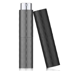 LISAPACK 8ML Perfume Atomizer Spray Bottle (2 PCS) Empty Cologne Dispenser Portable (Black, Grey)