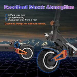 KuKirin G3Pro Electric Scooter Adults, 2400W Dual Motor, 52V/23AH Portable High Capacity Battery, Up to 49Miles Range & 40MPH Max Speed, 10" Off Road Tires, Foldable Electric Scooter