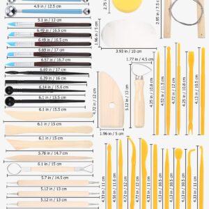 WuliYobo Clay Tools Kit, 42 PCS Polymer Clay Tools with a Storage Bag for Pottery Artists,Pottery Tools Double Sided Carving Tools Sculpting Tools.