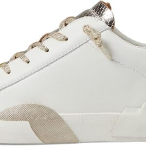 Dolce Vita Women's Zina Sneaker, White/Gold Leather, 8