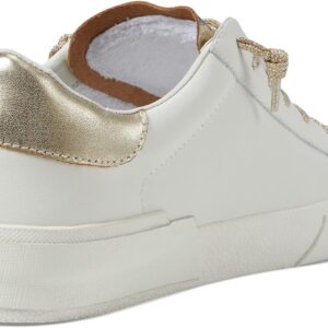 Dolce Vita Women's Zina Sneaker, White/Gold Leather, 8