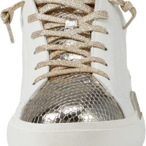 Dolce Vita Women's Zina Sneaker, White/Gold Leather, 8