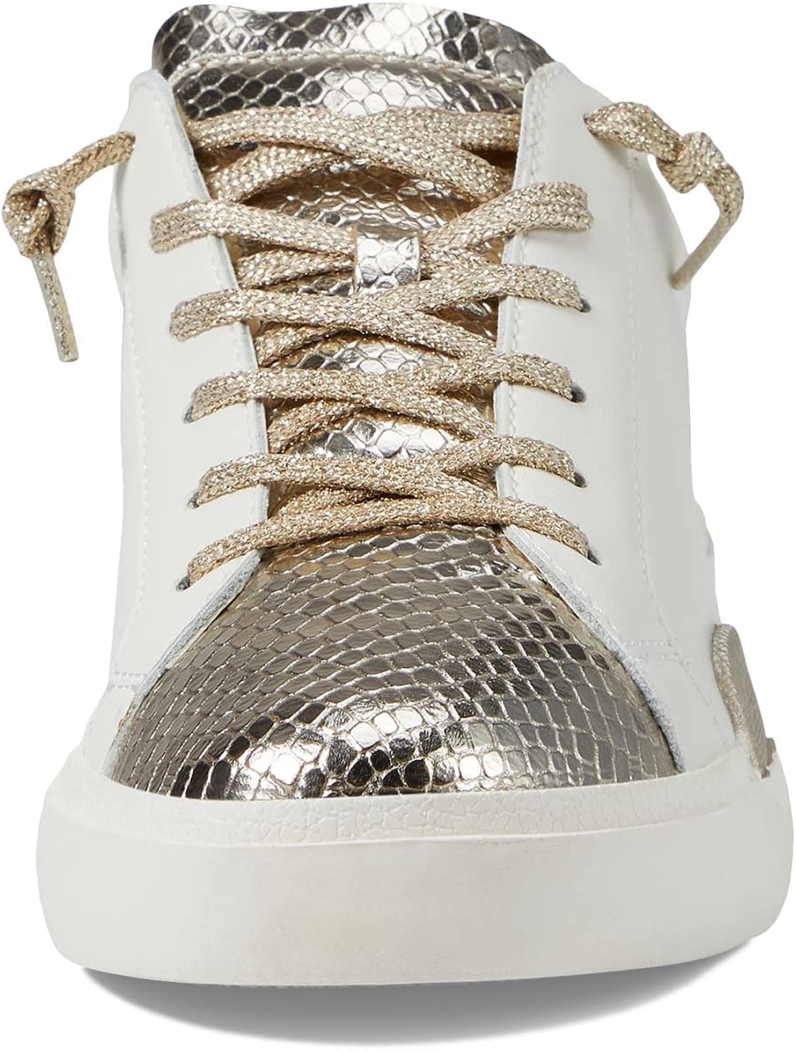 Dolce Vita Women's Zina Sneaker, White/Gold Leather, 8