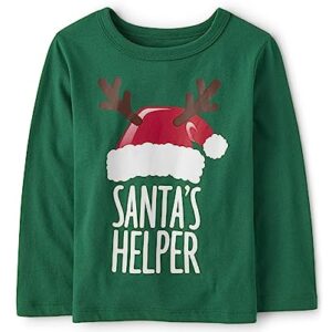 The Children's Place Unisex-Baby And Toddler Long Sleeve Christmas Graphic T-shirt Santas Helper 2T