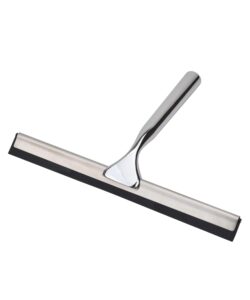 adjaso all purpose stainless steel squeegee for glass shower doors, car window, home mirrors, bathroom cleaner wiper