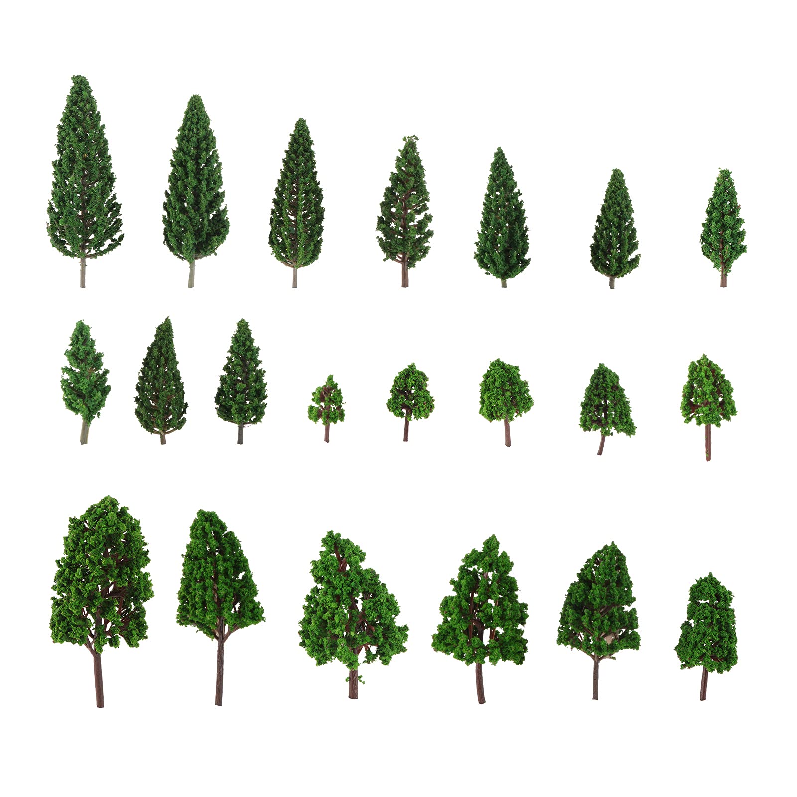 BESPORTBLE 22PCS Mini Model Trees Model Train Scenery Mixed Miniature Trees Bushes Model Trees Architecture Green Tree Model for Micro Landscape DIY Craft Home Decoration