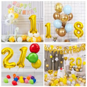 5 Number Balloon Gold 40 inch Big Foil Mylar 5th Balloons for 5 Year Old Boy Girl Birthday Party Decorations Wedding Anniversary Events Supplies