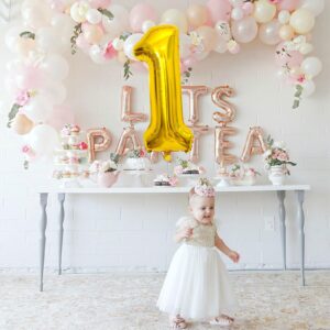 5 Number Balloon Gold 40 inch Big Foil Mylar 5th Balloons for 5 Year Old Boy Girl Birthday Party Decorations Wedding Anniversary Events Supplies