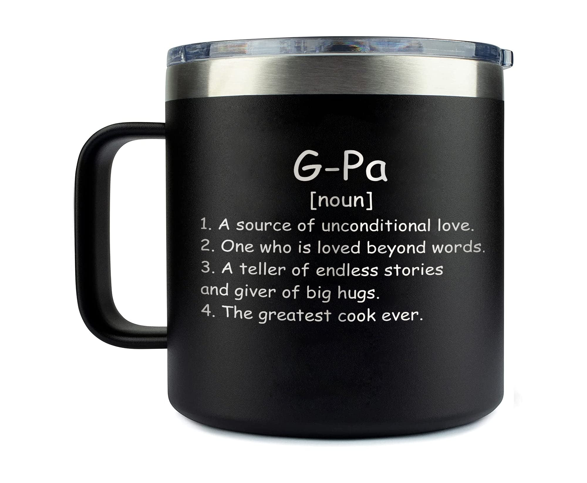 GavinsDesigns G-Pa Noun Insulated Coffee Mug 14Oz (Laser Engraved) - G-Pa Definition Tumbler - G-Pa Mug - Gift For G-Pa - Birthday Gifts - 14Oz Tumbler G-Pa Gifts - Mother's Day - Christmas Gift