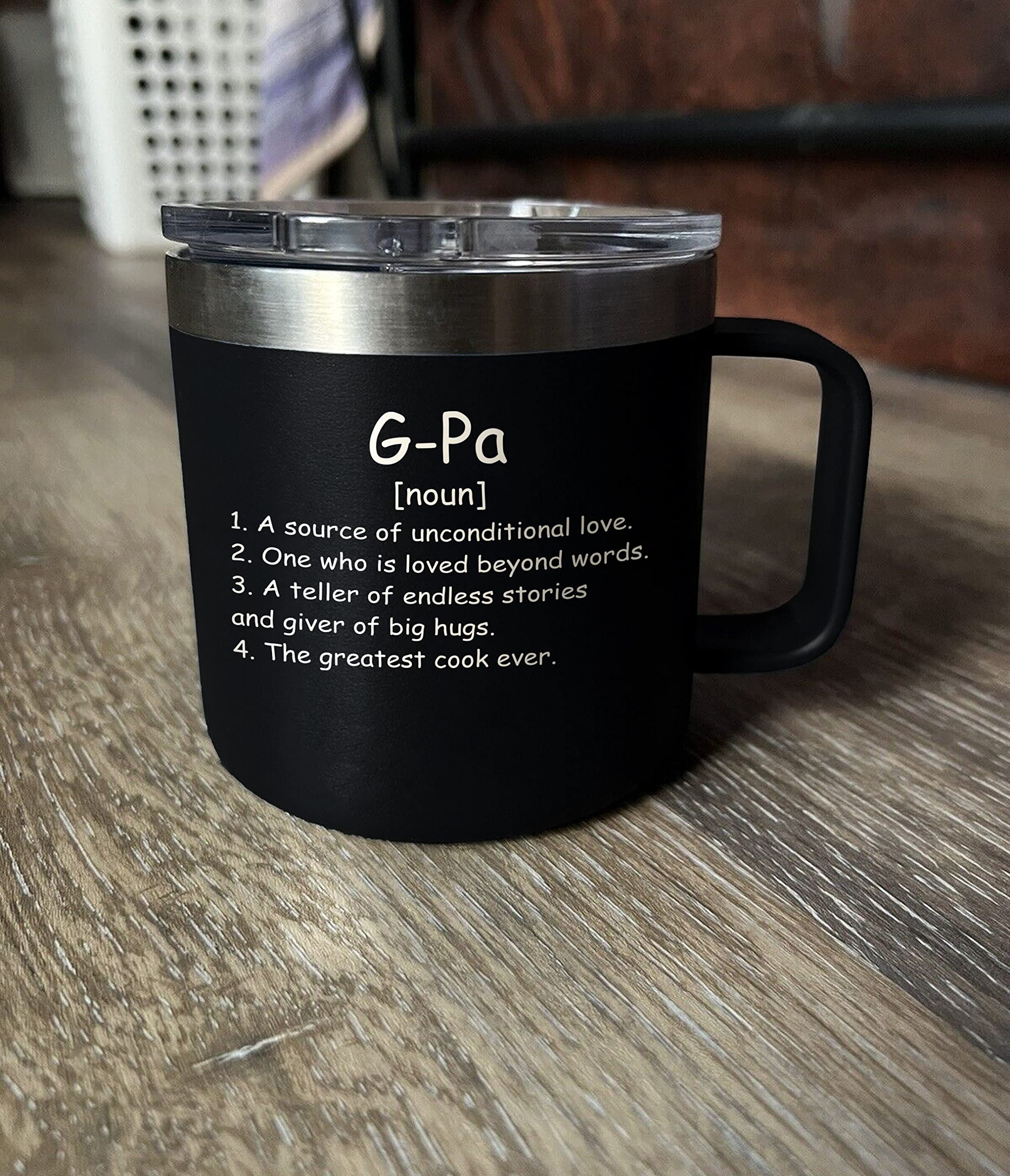 GavinsDesigns G-Pa Noun Insulated Coffee Mug 14Oz (Laser Engraved) - G-Pa Definition Tumbler - G-Pa Mug - Gift For G-Pa - Birthday Gifts - 14Oz Tumbler G-Pa Gifts - Mother's Day - Christmas Gift