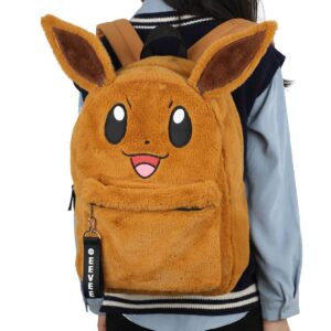 Bioworld Pokemon Plush Eevee 16" Backpack with Chunk Webbing Puller